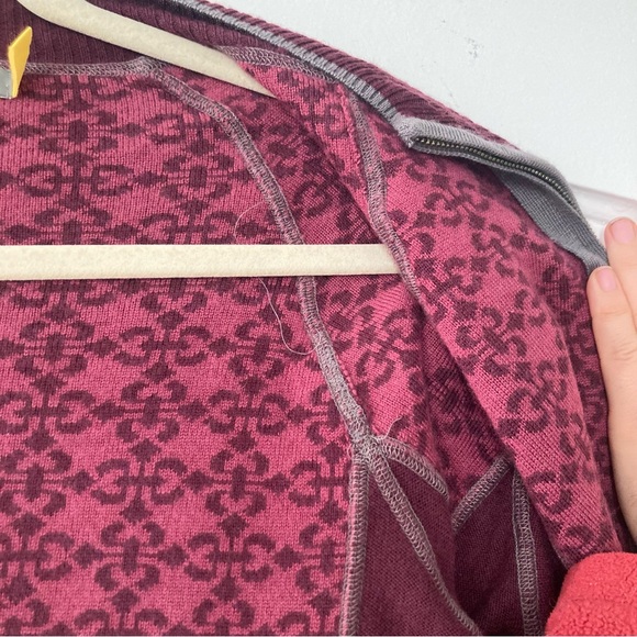 Cabela’s size Small Merino Acrylic Purple Fair Isle Full Zip Up Cardigan - Picture 10 of 11